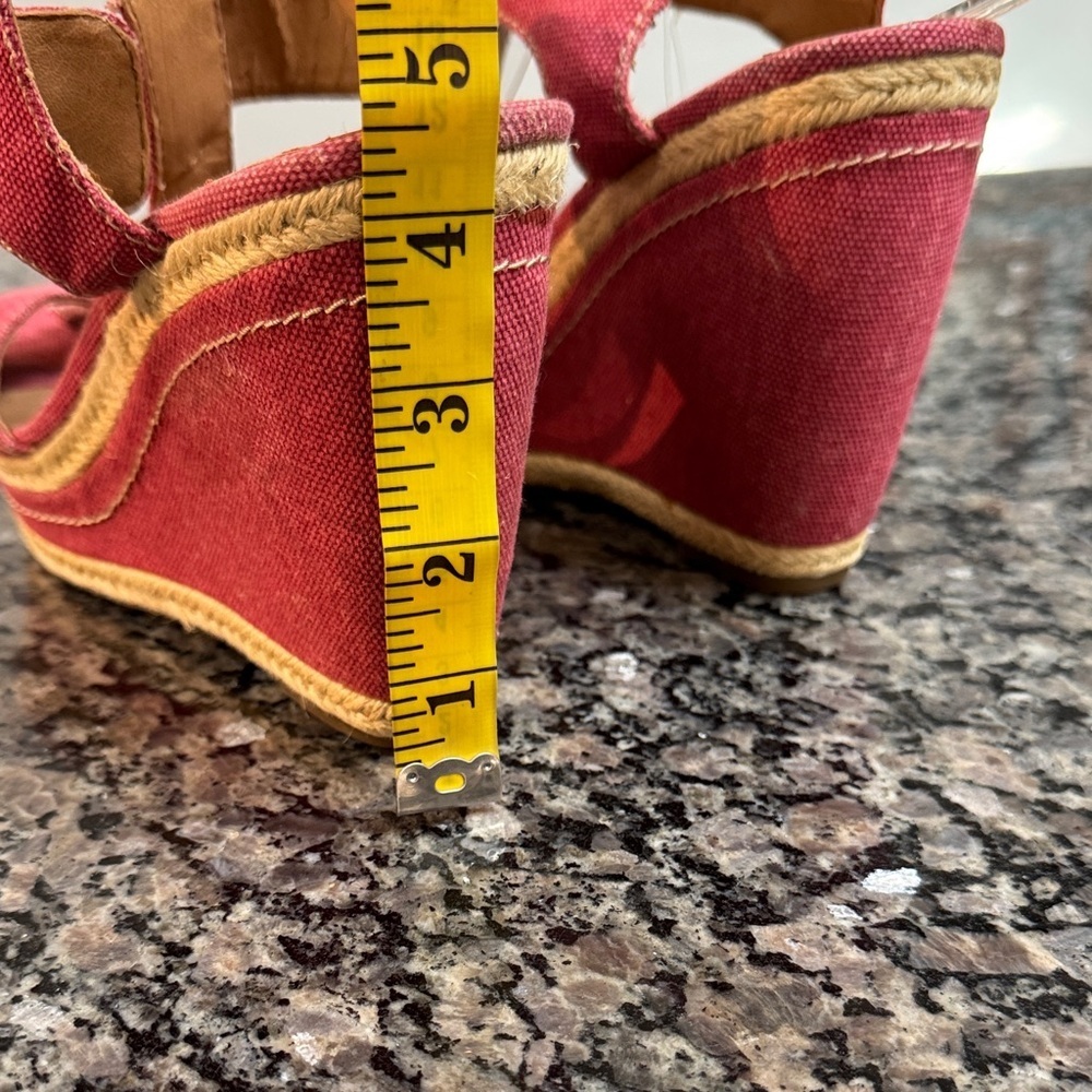 Franco Sarto red espadrilles Wedge Sandals 10 - Picture 7 of 15